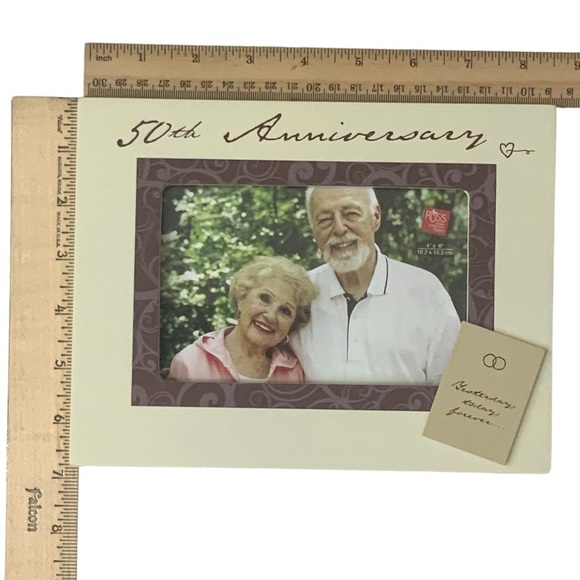 Photo Frame Wedding Anniversary 50th Horizontal Landscape Earth Tone 4 x 6 Photo - Picture 3 of 16